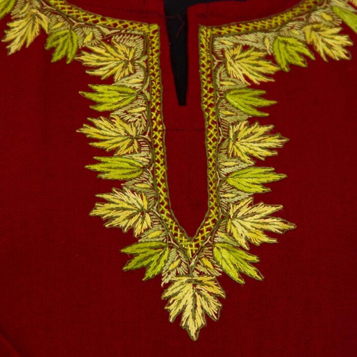 Maroon Hand Sozni Raffal Pheran - Image 3
