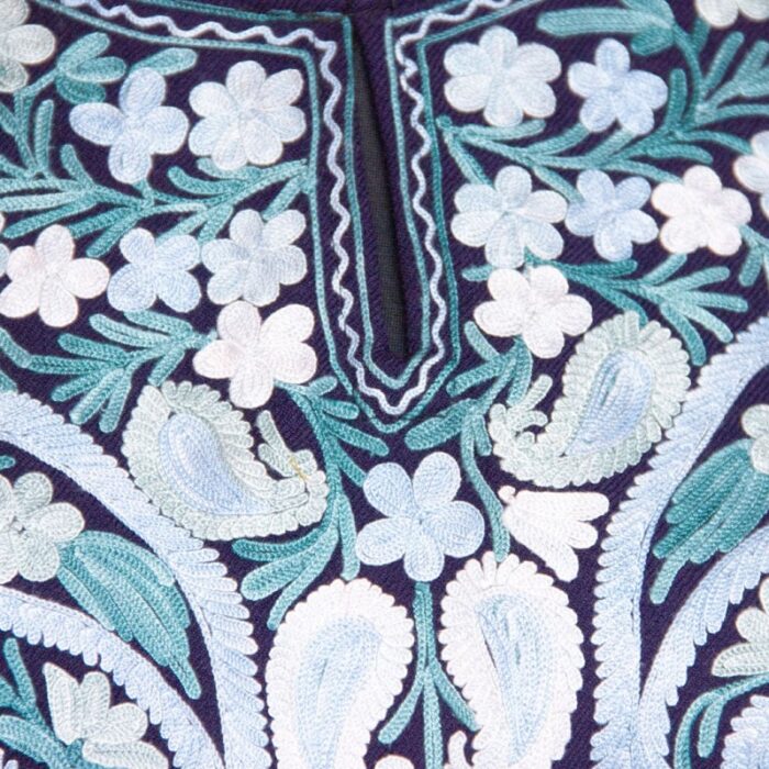 Dark Blue Badami Raffal Aari Pheran - Image 3