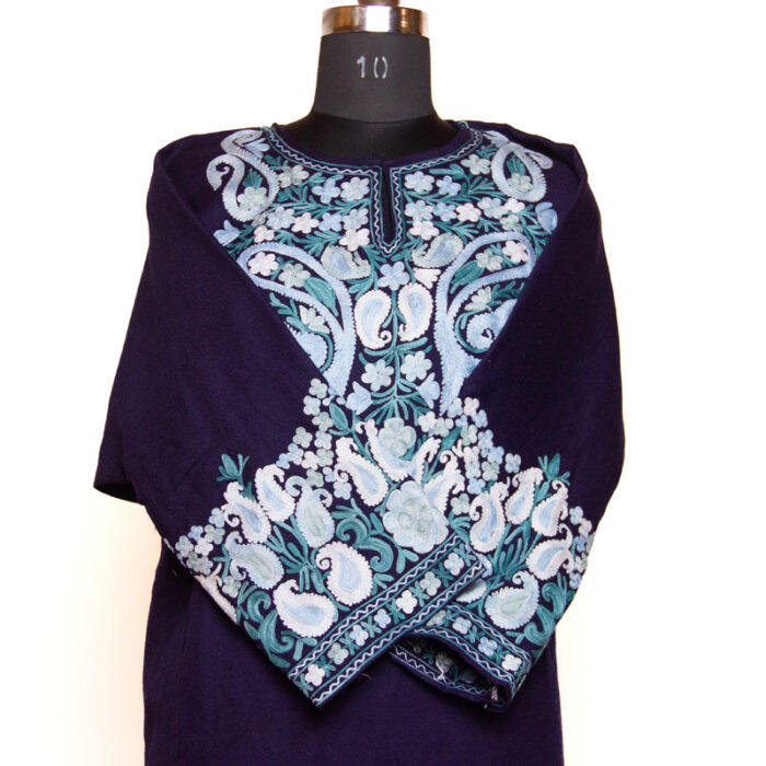 Dark Blue Badami Raffal Aari Pheran