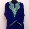Blue Paper Mache Sozni Handwork Raffal Pheran