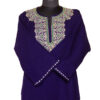 Dark Blue Zari Cashmilon Pheran