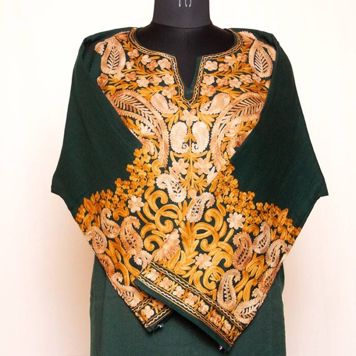 Dark Green Shahi Raffal Aari Pheran