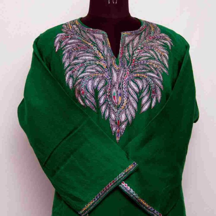 Dark Green Raffal Tilla Pheran