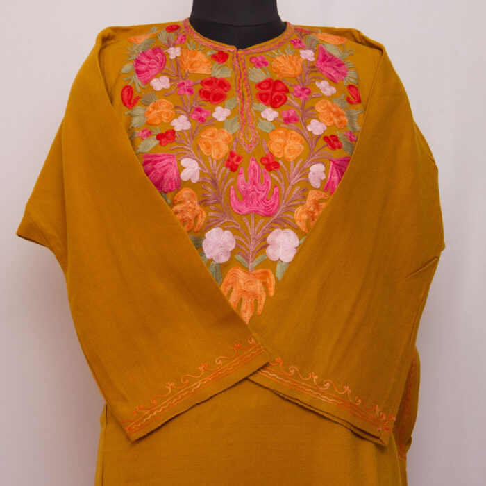 Mustard Aari Cashmilon Phiran