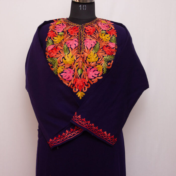 Dark Blue Aari Cashmilon Phiran