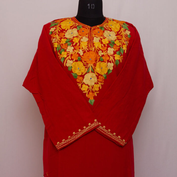 Maroon Aari Cashmilon Phiran