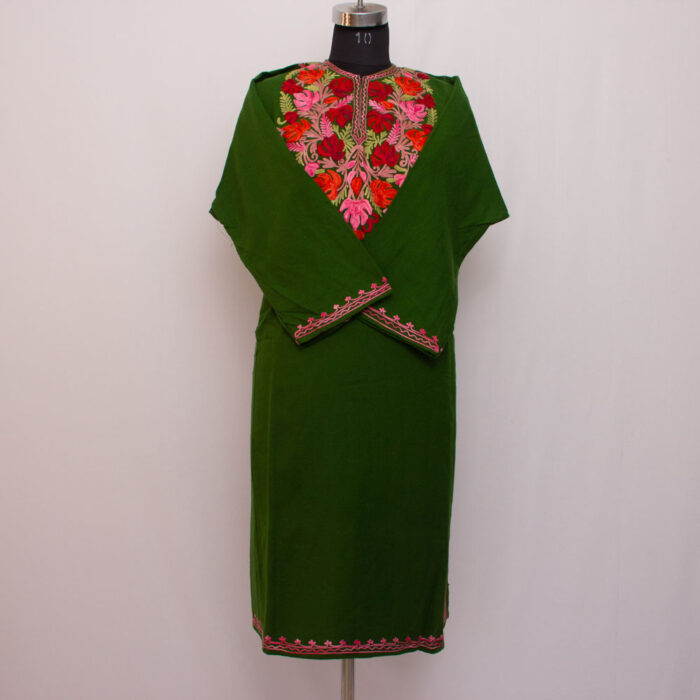 Green Aari Cashmilon Phiran - Image 2