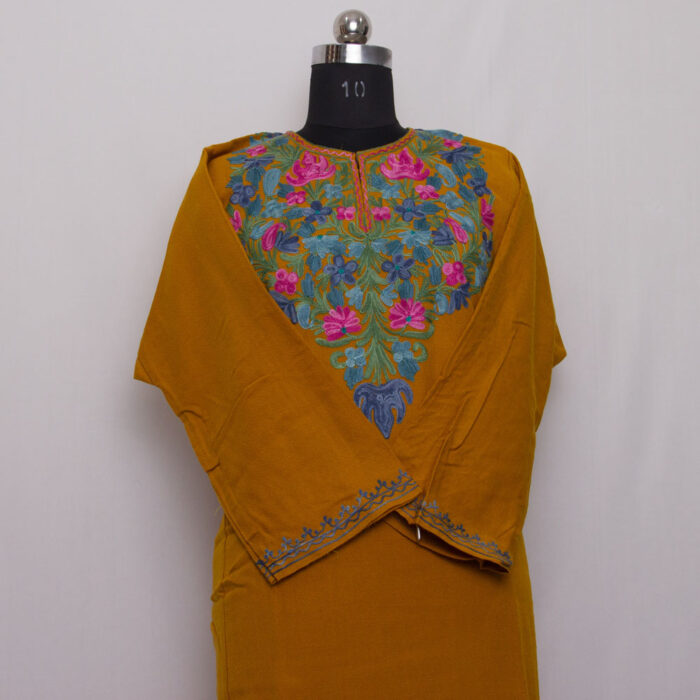 Mustard Aari Cashmilon Pheran