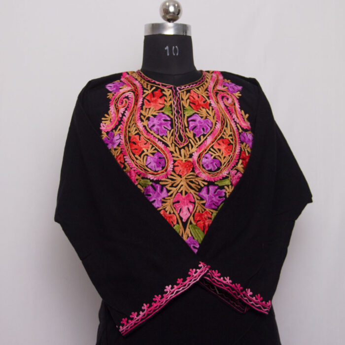 Black Chinari Aari Cashmilon Pheran