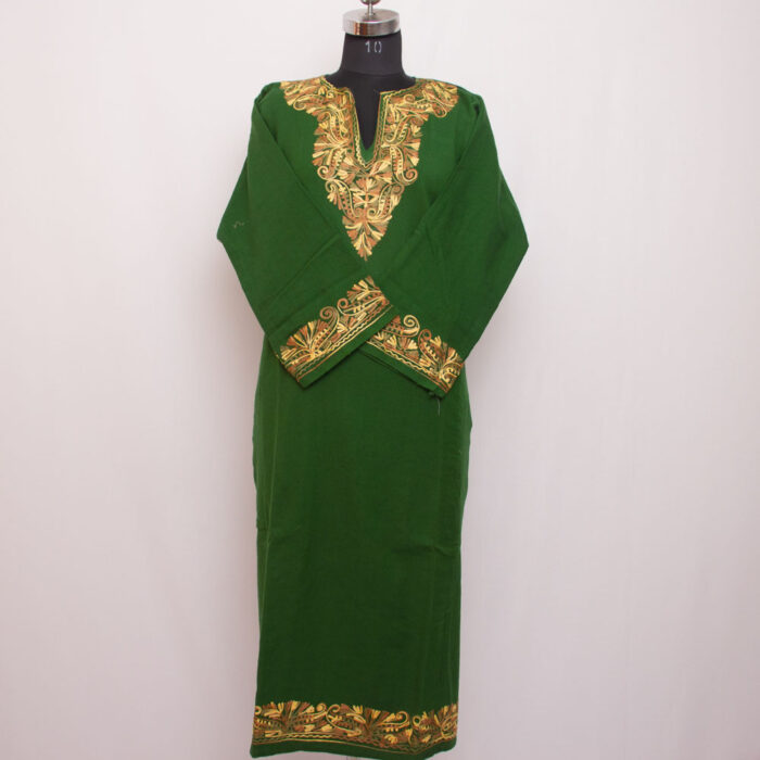 Green Aari Cashmilon Pheran - Image 2