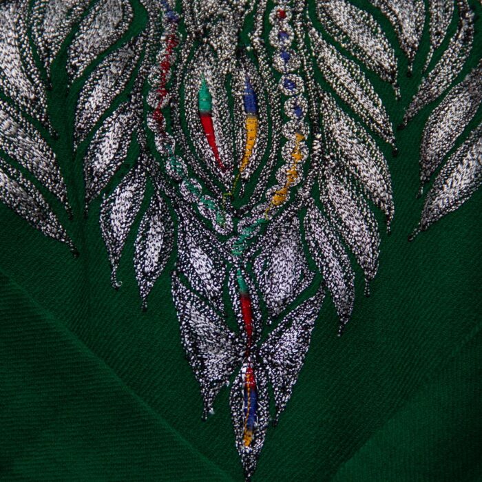 Dark Green Raffal Tilla Pheran - Image 3