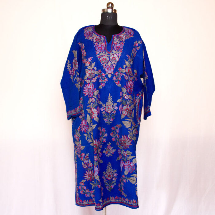 Blue Beautiful Raffal Aari Pheran - Image 2