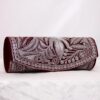 Maroon Tilla Clutch With Silver Work