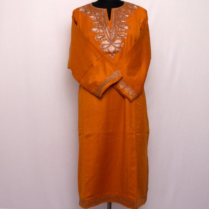 Dark Mustard Tweed Tilla Pheran - Image 2