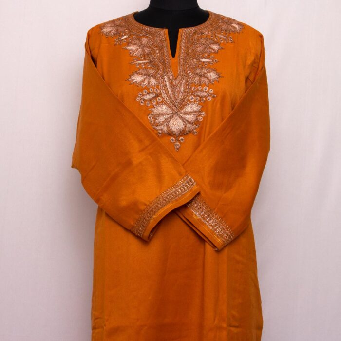 Dark Mustard Tweed Tilla Pheran