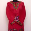 Pink Aari Handwork Raffal Pheran