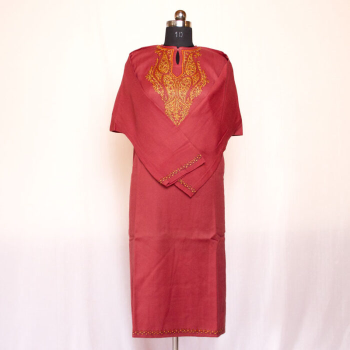 Nun Chai Pink Sozni Raffal Pheran - Image 2