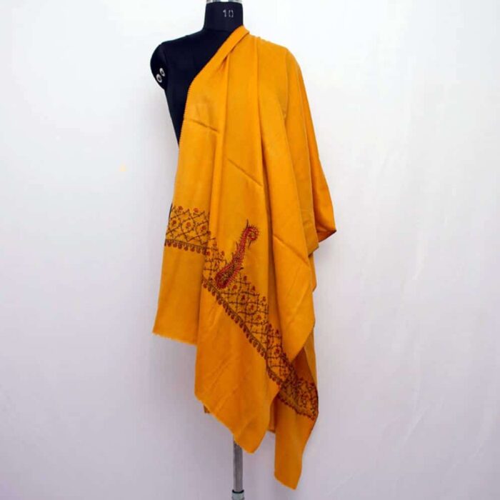 Polywool Stole with Hand Sozni Work