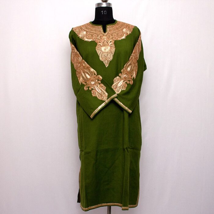 Green Raffal Extended Tilla Pheran - Image 2