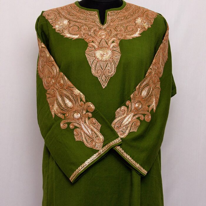Green Raffal Extended Tilla Pheran