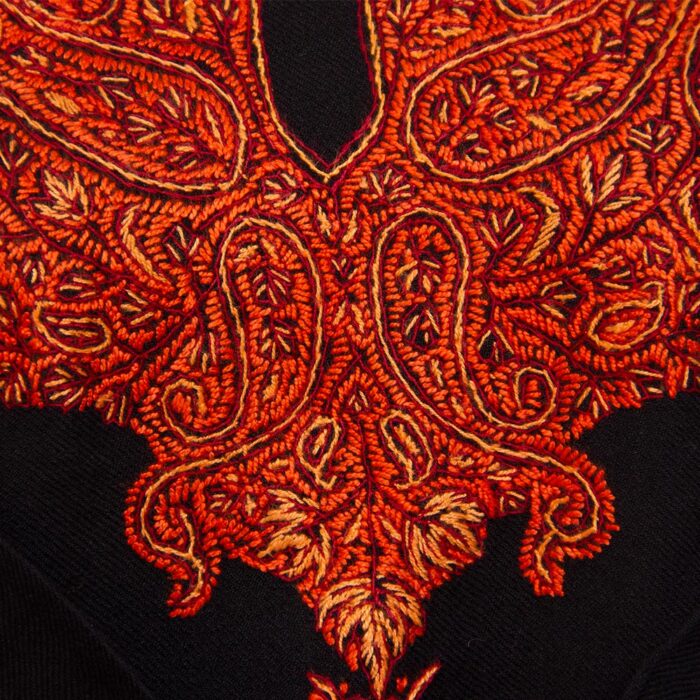 Black Handwork Sozni Raffal Pheran - Image 3