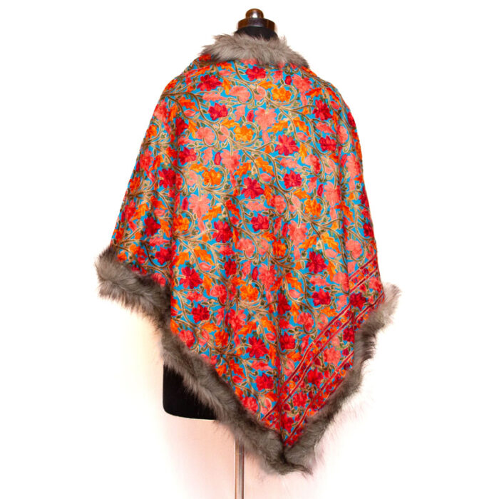 Bluish Aari Embroidery Poncho - Image 3