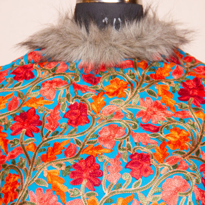 Bluish Aari Embroidery Poncho - Image 2