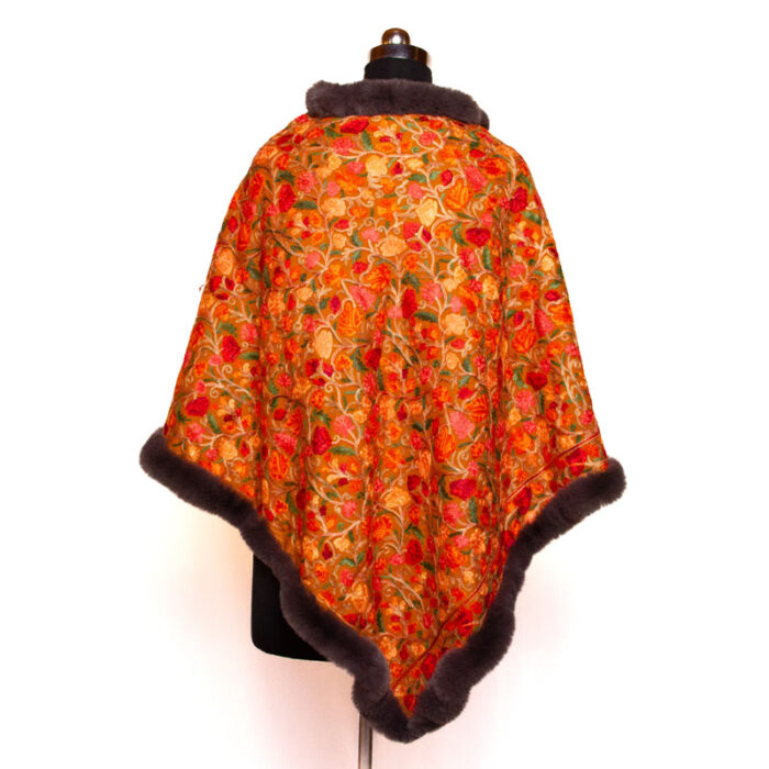 Fur Aari Embroidery Poncho - Image 2