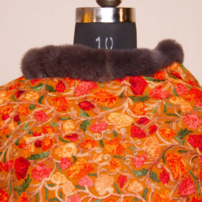Fur Aari Embroidery Poncho - Image 3