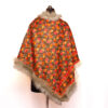 White Fur Aari Embroidery Poncho