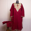 Pretty Maroon Cashmilon Aari Pheran with Pant