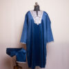 Dark Blue Velvet Tilla Pheran with Pant