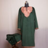 Dark Green Velvet Tilla Pheran with Pant