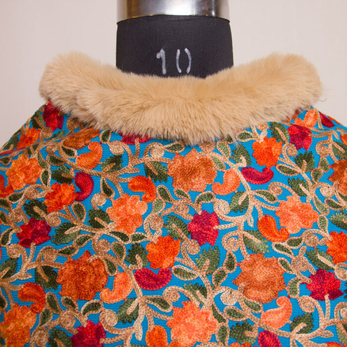 Exquisite Kashmiri Aari Embroidery Poncho - Image 2