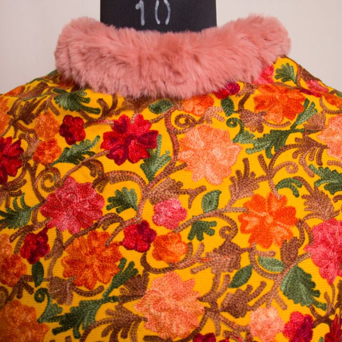 Mustard Aari Embroidery Poncho - Image 2