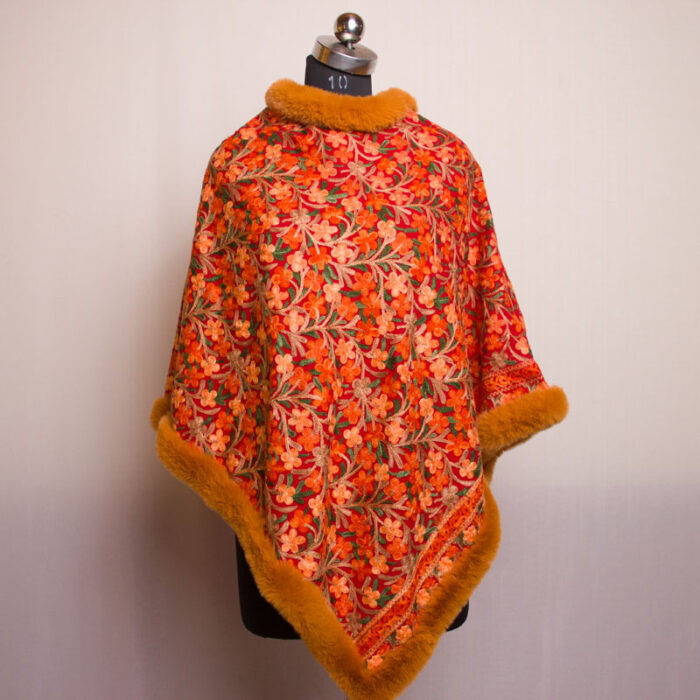 Fine Aari Embroidery Poncho