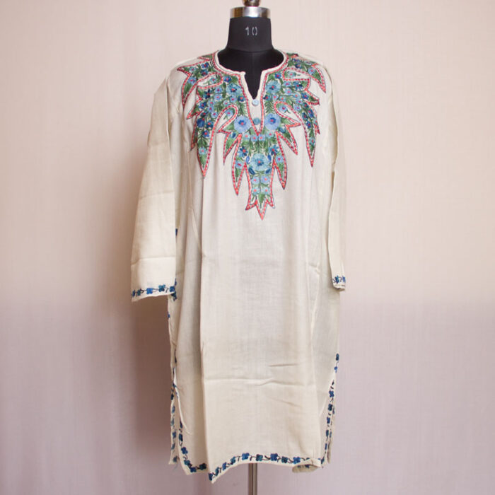 White Polywool Aari Pheran - Image 2