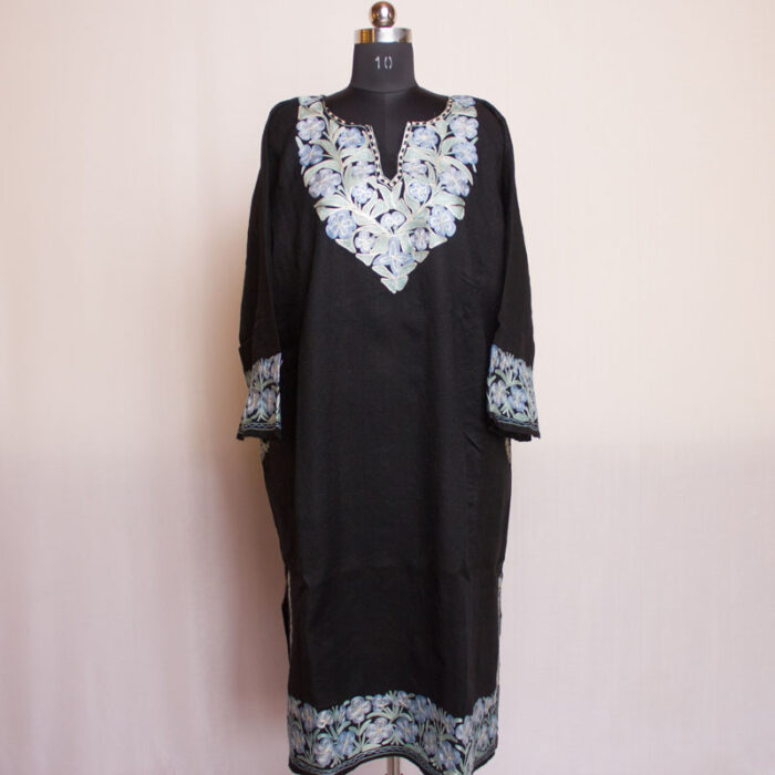 Black Aari Zari Raffal Pheran II - Image 2