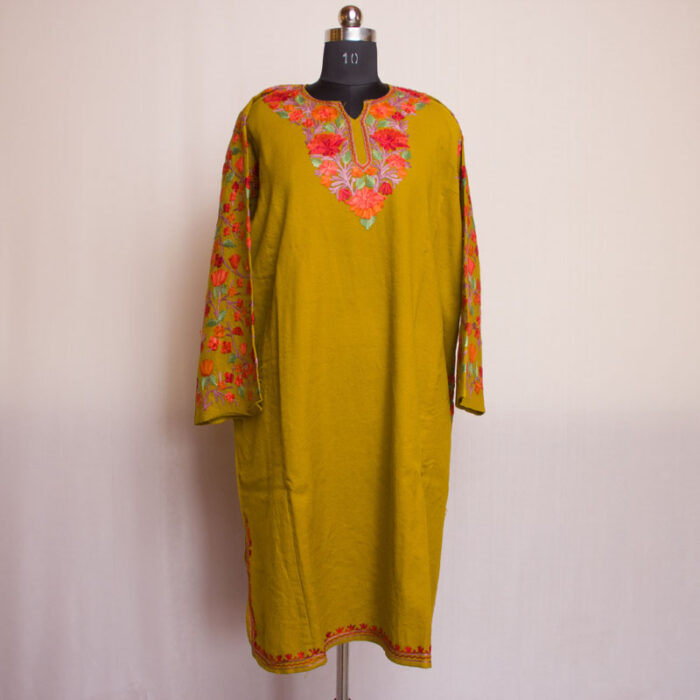 Pretty Raffal Pheran with Aari Work on Arms Aswell - Image 3