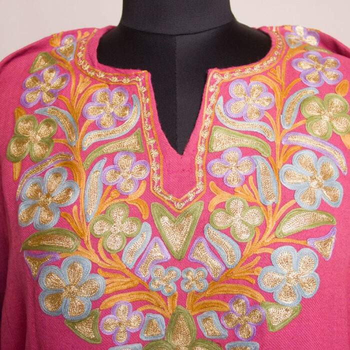Pink Aari Zari Raffal Pheran - Image 3