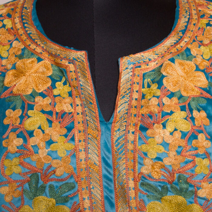 Sky Blue Velvet Aari Pheran - Image 3