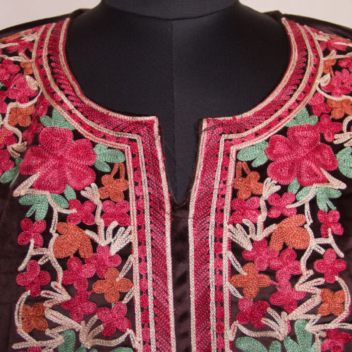 Brown Velvet Aari Pheran III - Image 3