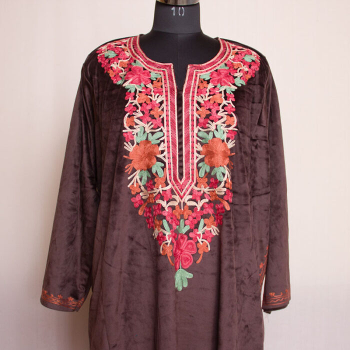 Brown Velvet Aari Pheran III