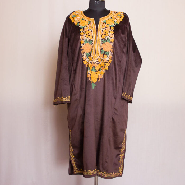 Brown Velvet Aari Pheran - Image 2