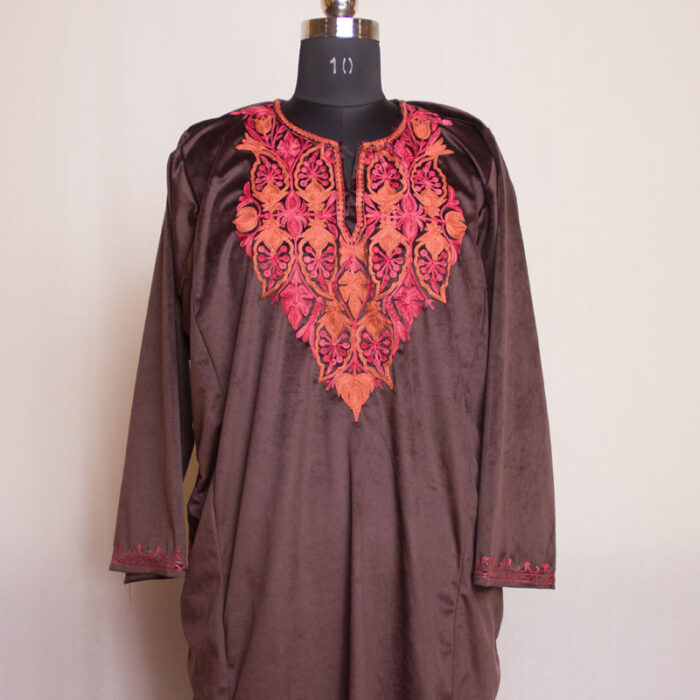 Brown Velvet Aari Pheran II