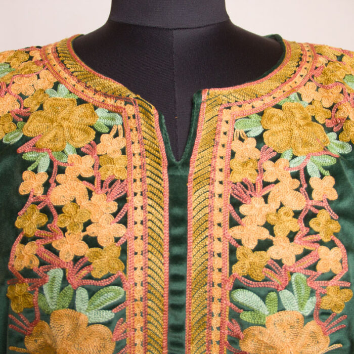 Green Velvet Aari Pheran II - Image 3