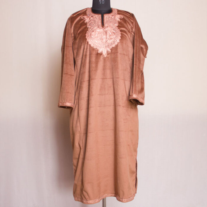 Brown Velvet Tilla Pheran - Image 2