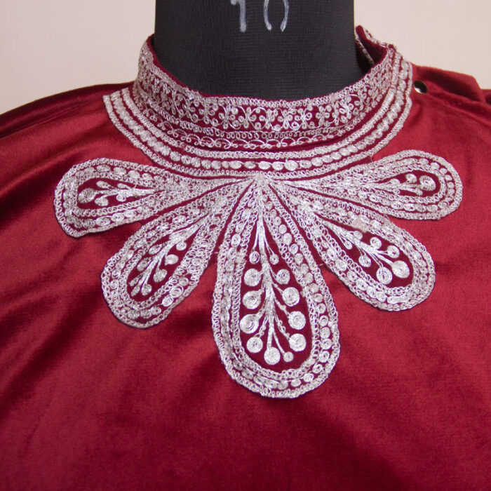 Maroon Velvet Tilla Top Pheran Style - Image 3