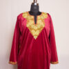 Maroon Velvet Aari Pheran