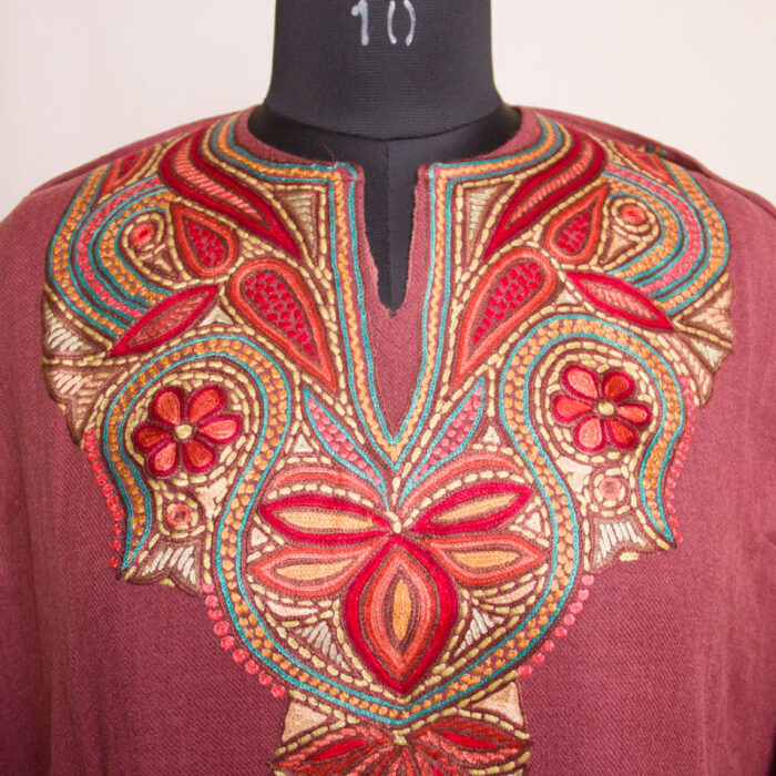 Beautiful Raffal Handwork Aari Pheran - Image 3